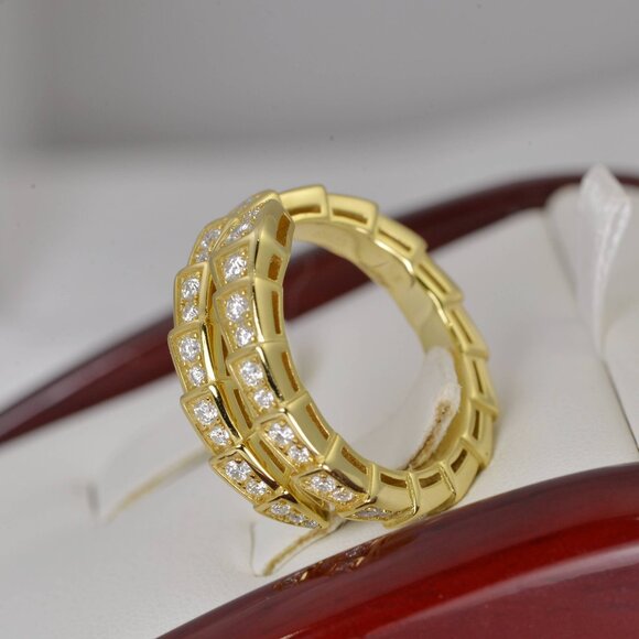 Certified Snake Serpentine Full Moissanite Ring - Picture 3 of 8